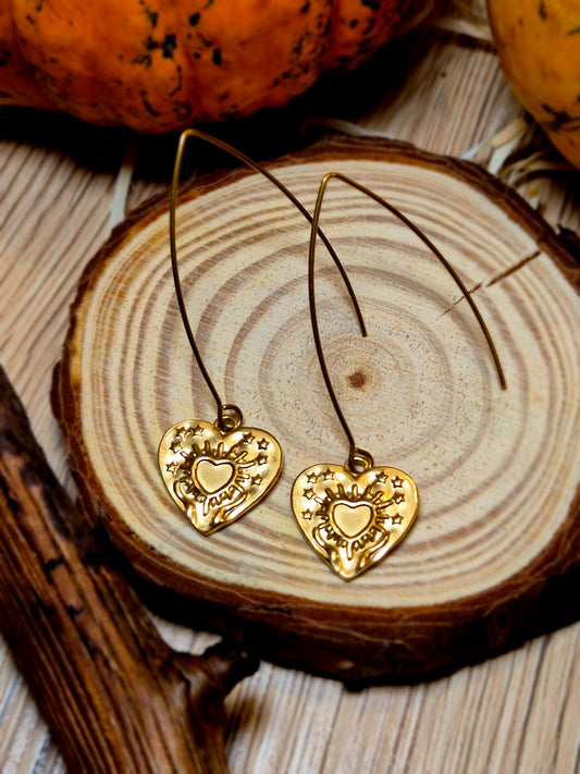 Boucles d’oreilles Cœur Doré