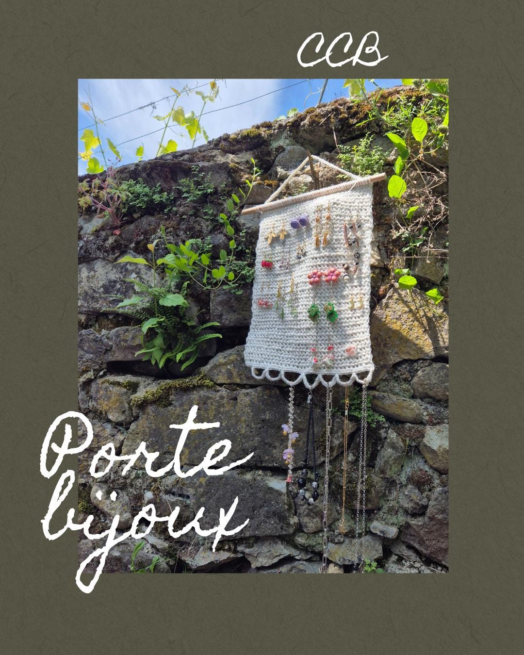 Porte bijoux en chanvre naturel