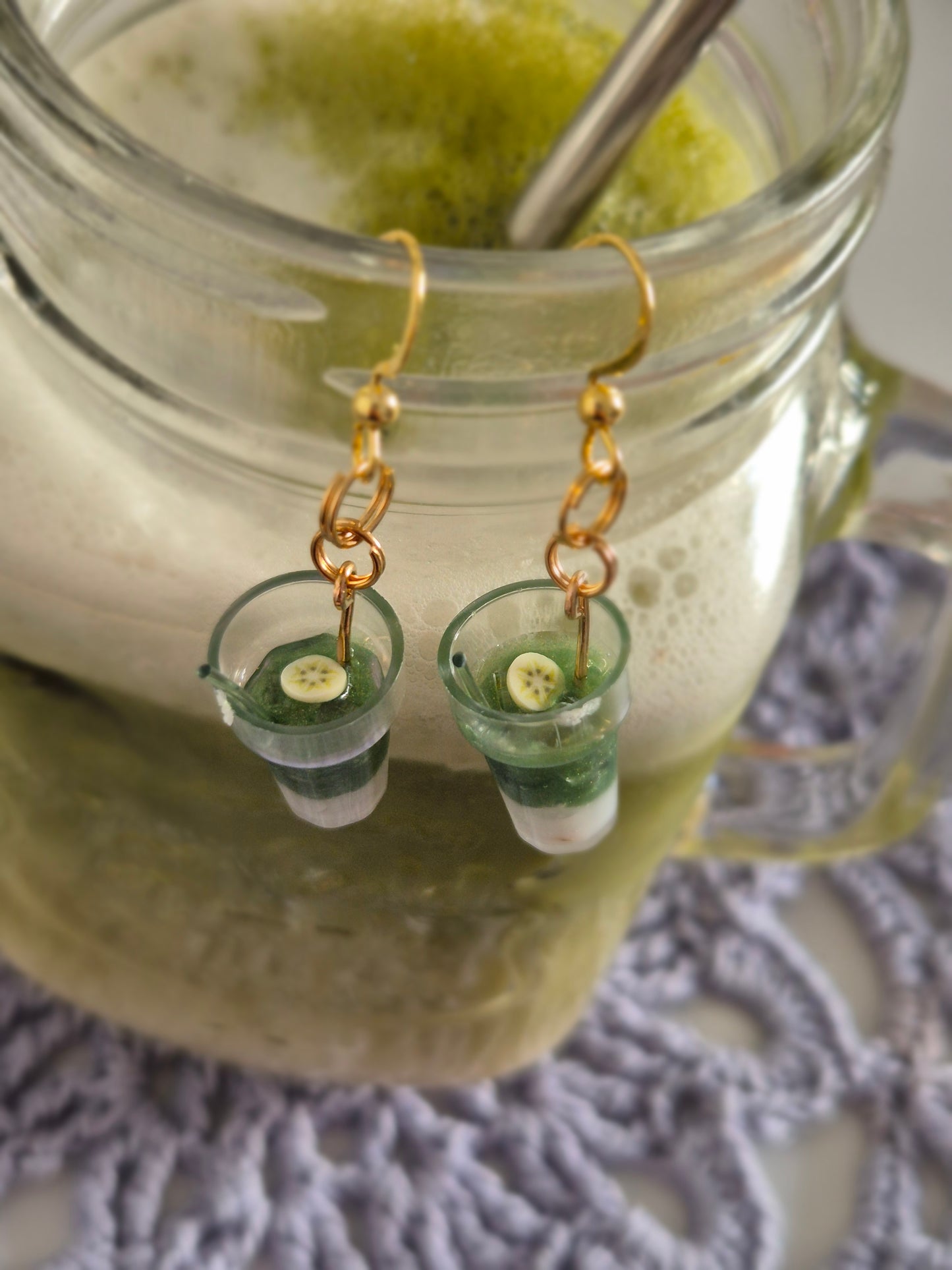 Boucles d'oreilles Matcha
