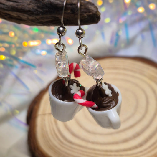 Boucles d’oreilles Boisson de Noël – Édition Sucre d’Orge