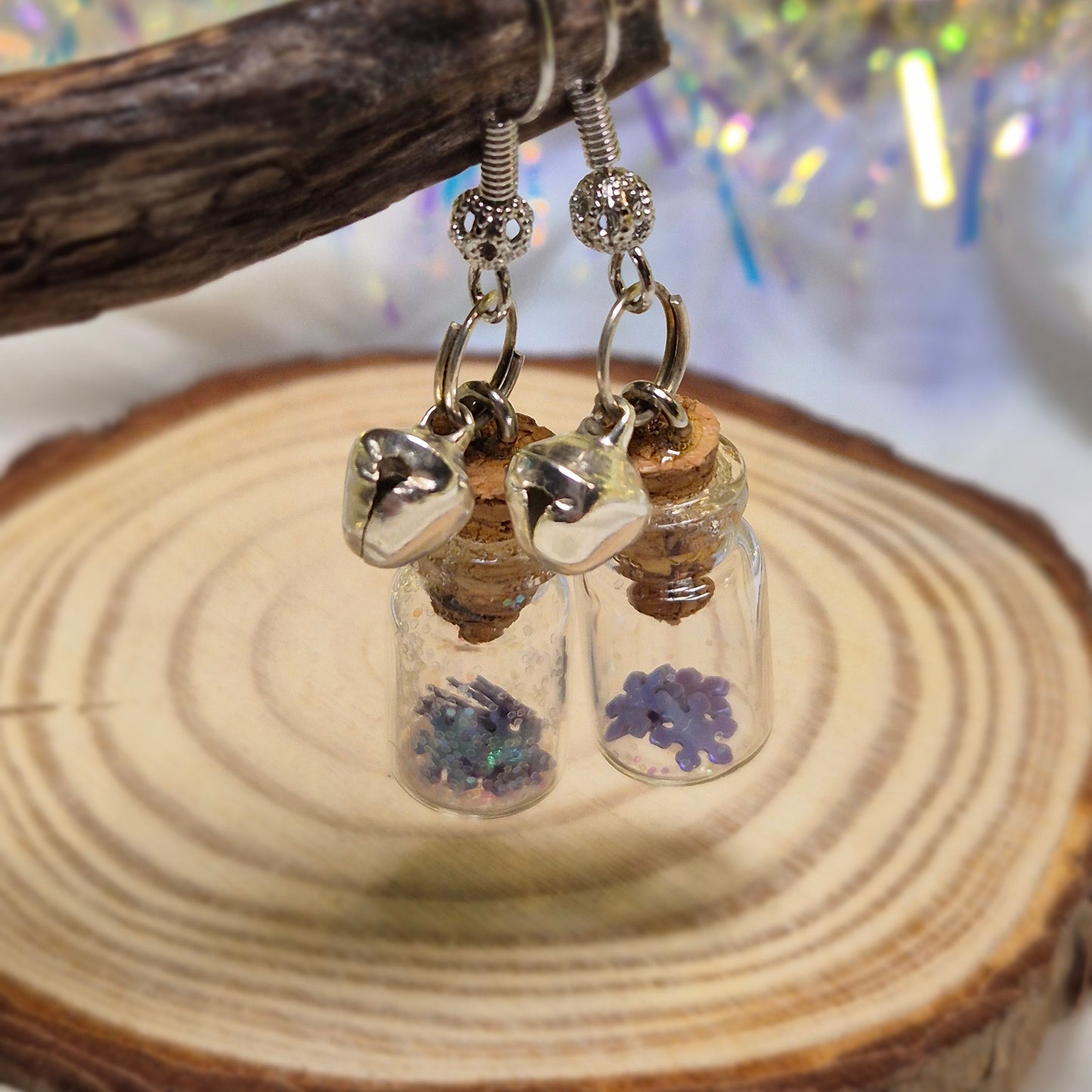 Boucles d’oreilles Fiole Flocon de Neige