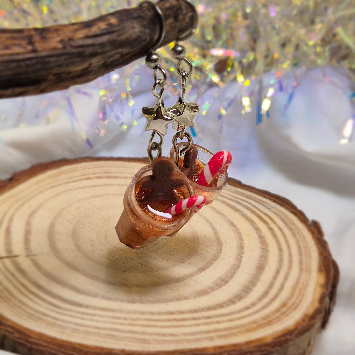 Boucles d’oreilles Boisson de Noël – Édition Chocolat Doré