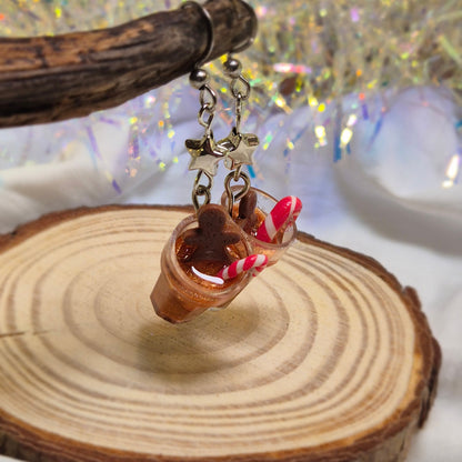 Boucles d’oreilles Boisson de Noël – Édition Chocolat Doré