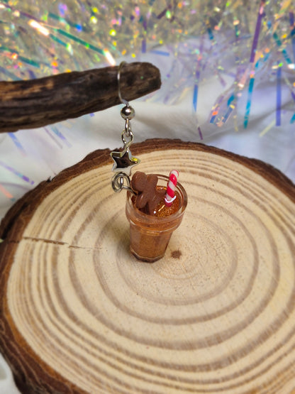 Boucles d’oreilles Boisson de Noël – Édition Chocolat Doré