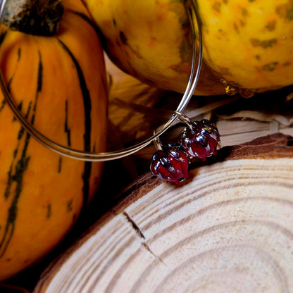 Boucles d’oreilles créoles – Roses en verre
