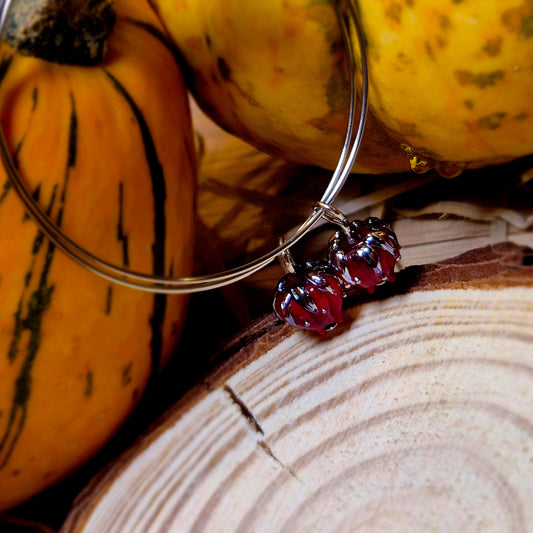 Boucles d’oreilles créoles – Roses en verre