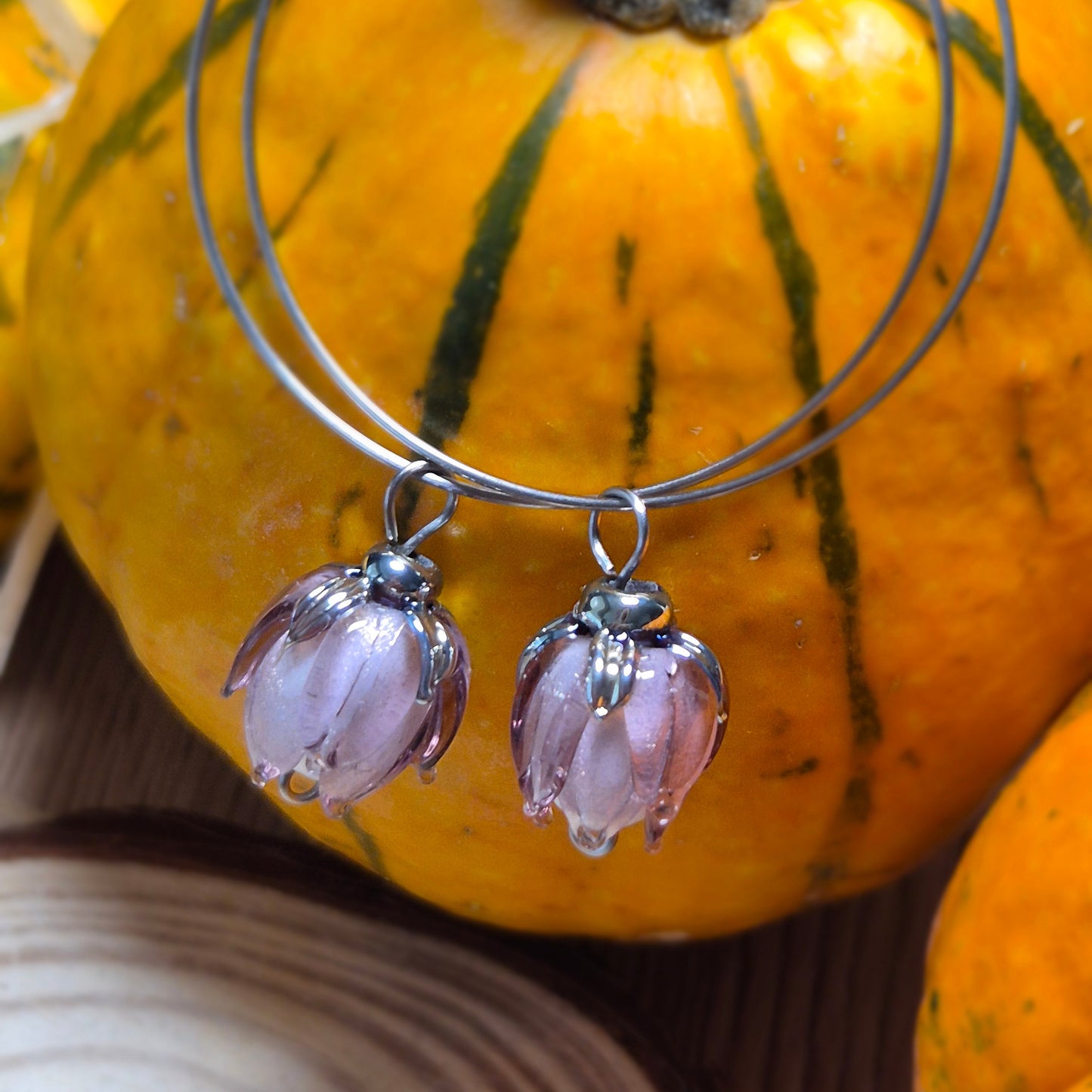 Boucles d’oreilles Fleur de Verre