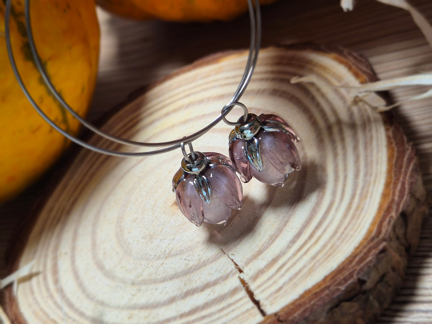 Boucles d’oreilles Fleur de Verre