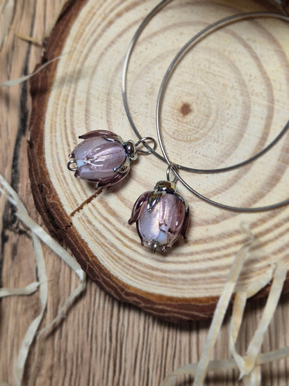 Boucles d’oreilles Fleur de Verre