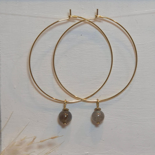 Boucles d’oreilles minimalistes – Labradorite