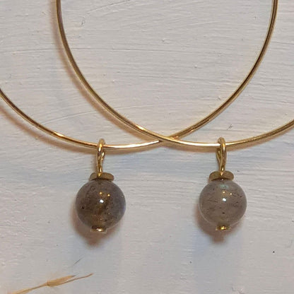 Boucles d’oreilles minimalistes – Labradorite