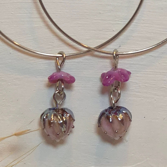 Boucles d’oreilles florales – Collection Perles en verre