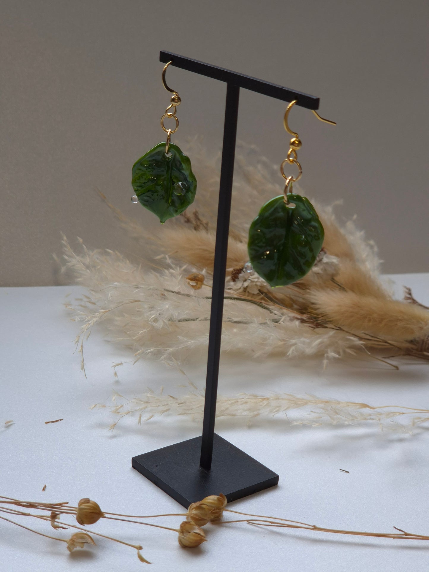Boucles d’oreilles Feuilles de Rosée