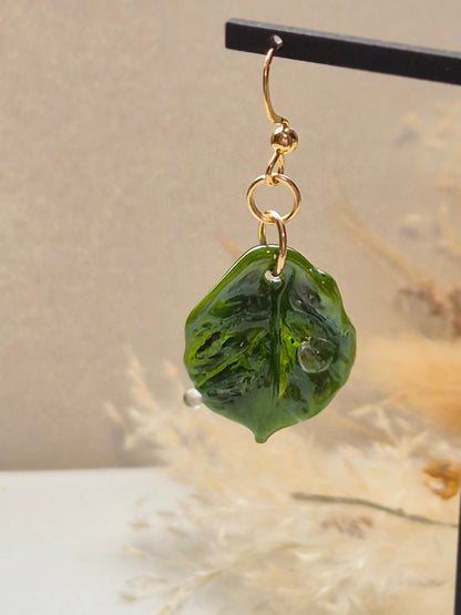 Boucles d’oreilles Feuilles de Rosée