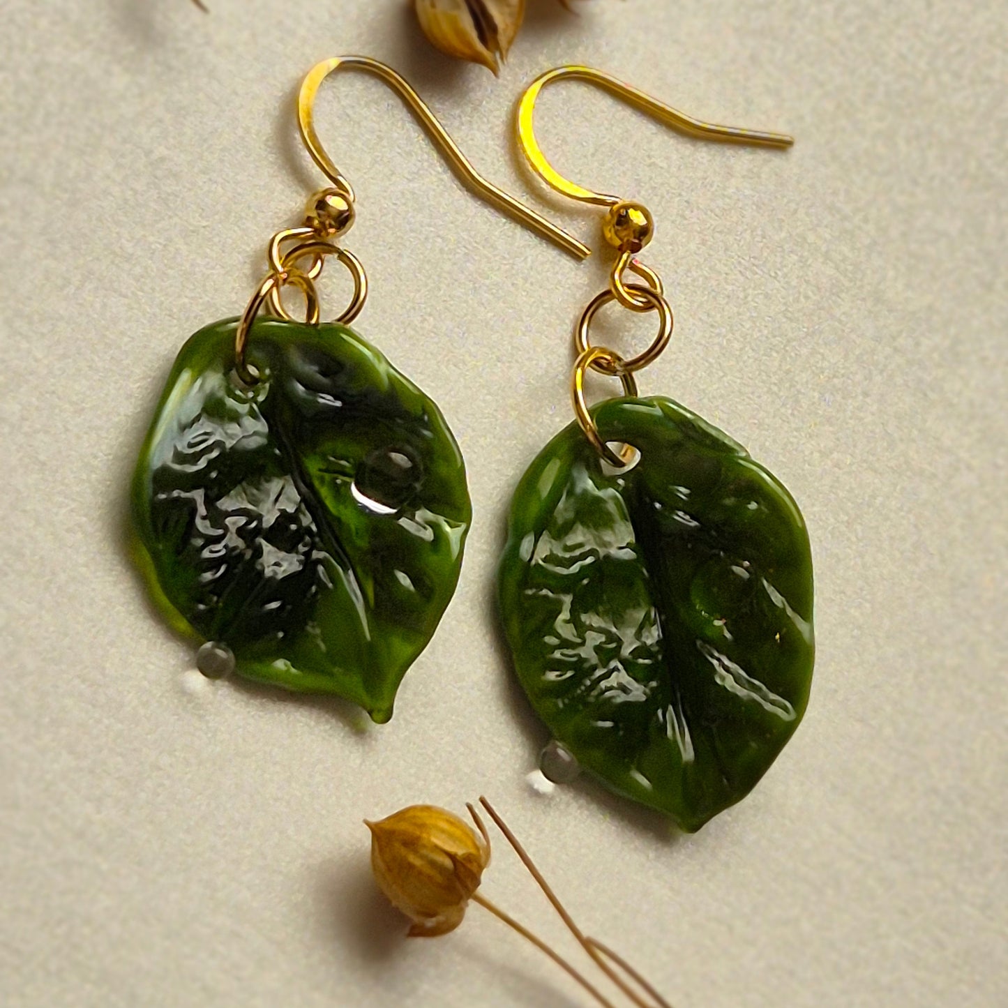 Boucles d’oreilles Feuilles de Rosée