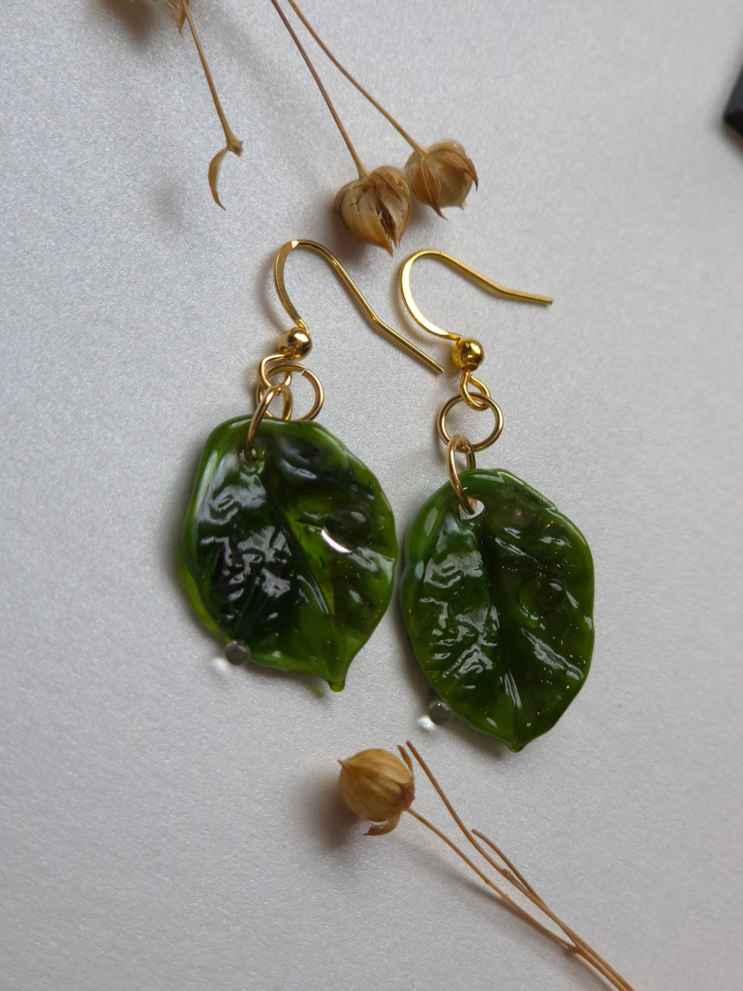 Boucles d’oreilles Feuilles de Rosée