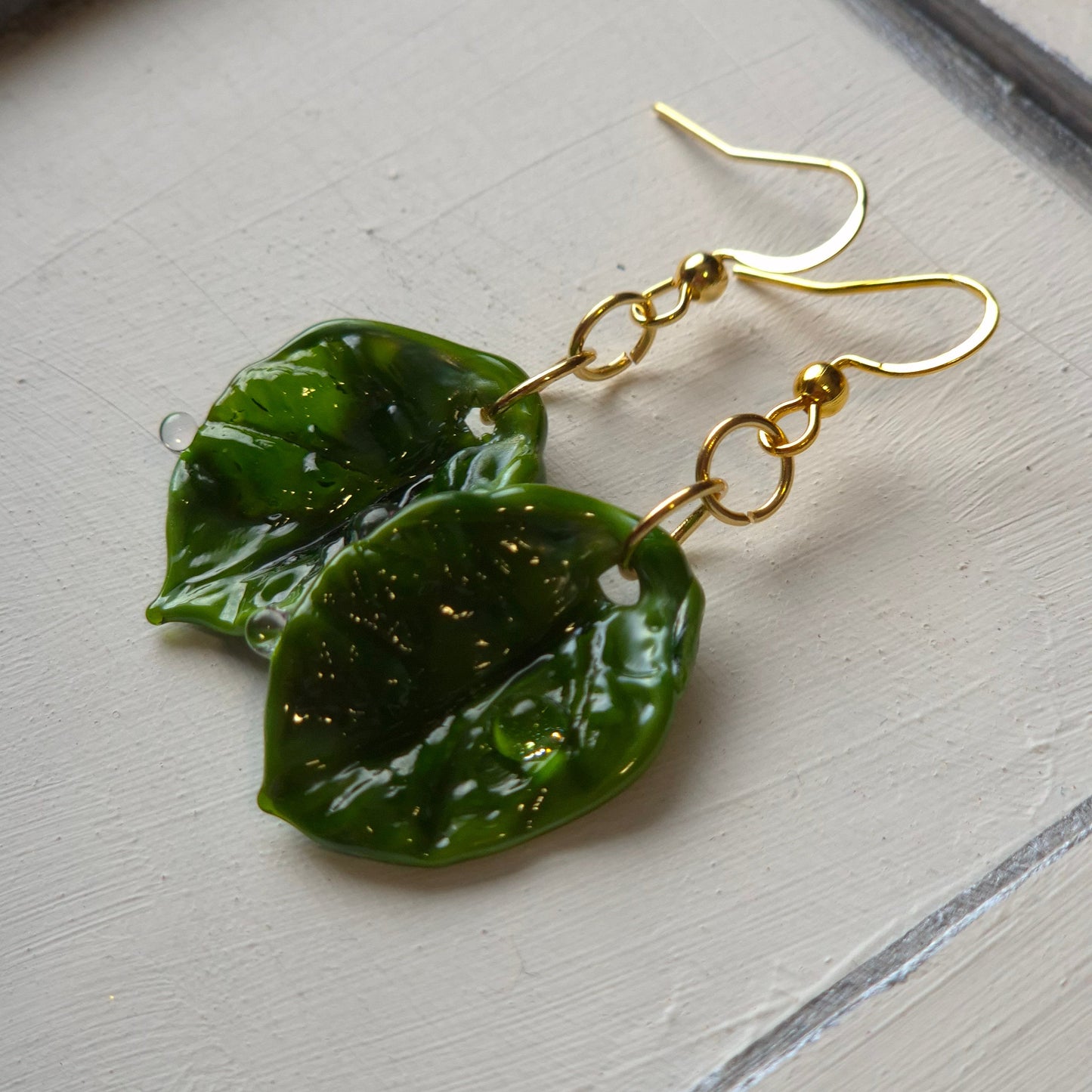 Boucles d’oreilles Feuilles de Rosée