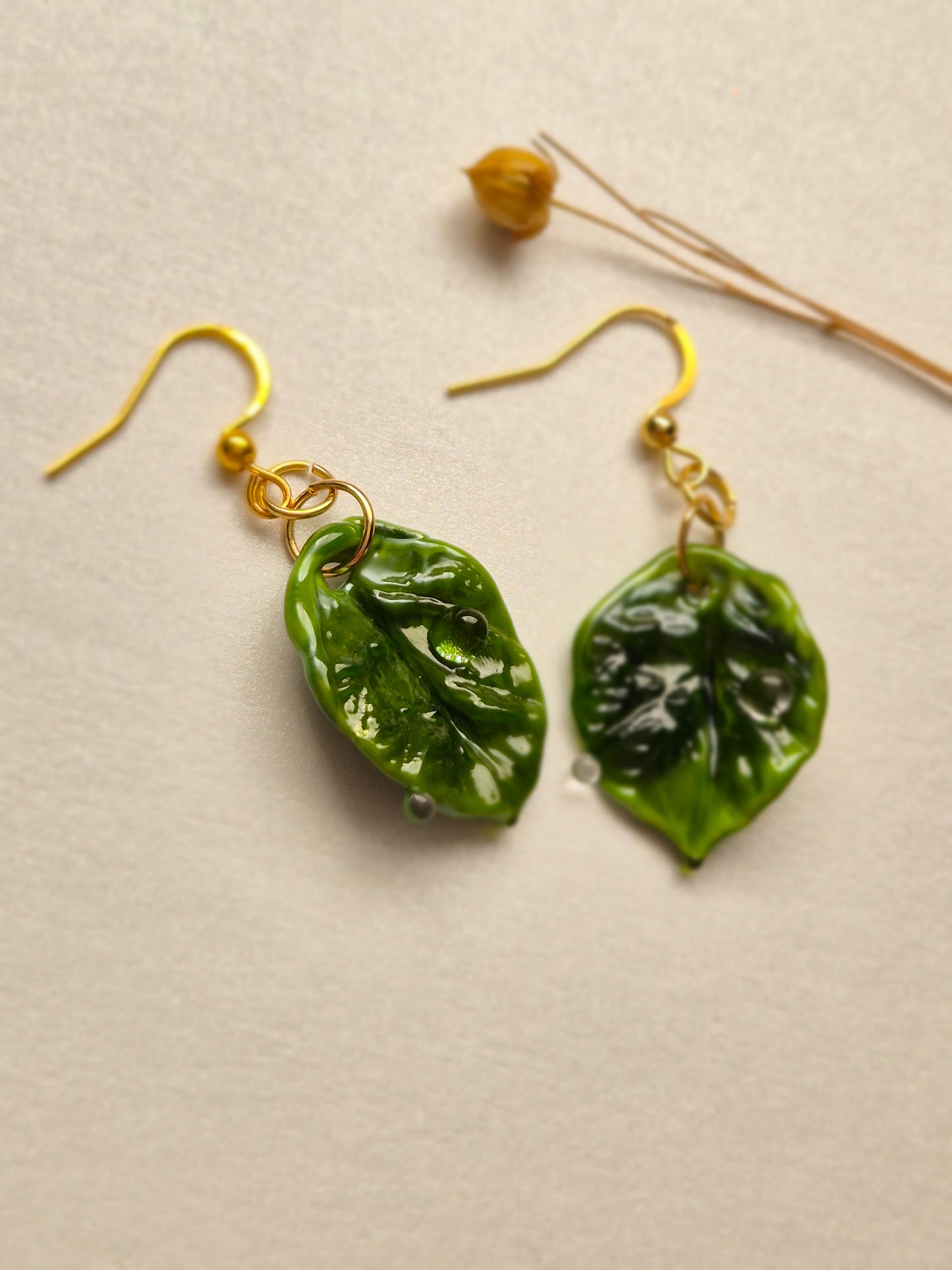 Boucles d’oreilles Feuilles de Rosée