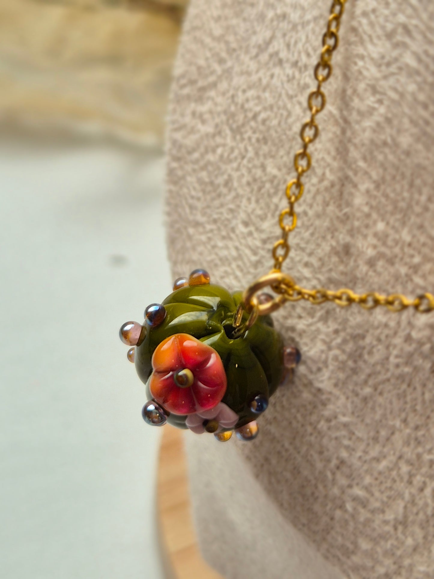 Collier Cactus Fleuri
